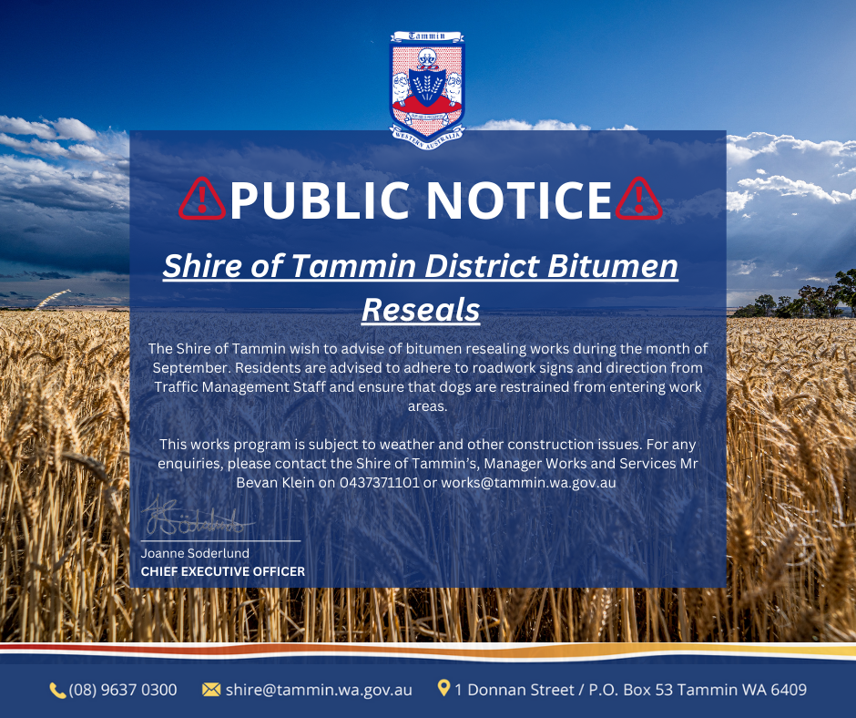 Public Notice - District Bitumen Reseals